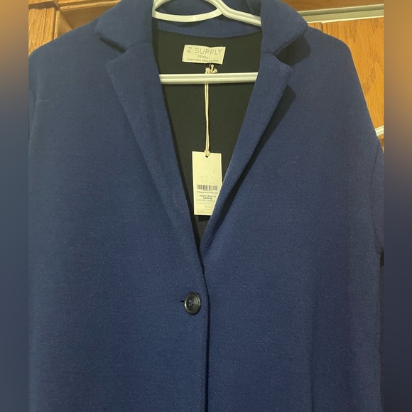 Z supply mason knit coat in sapphire blue - Picture 4 of 5